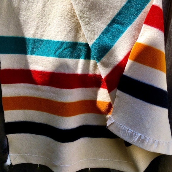 Baron Woolen Mills Multi Stripe Premium Wool 1940s Vintage Blanket - Picture 9 of 9